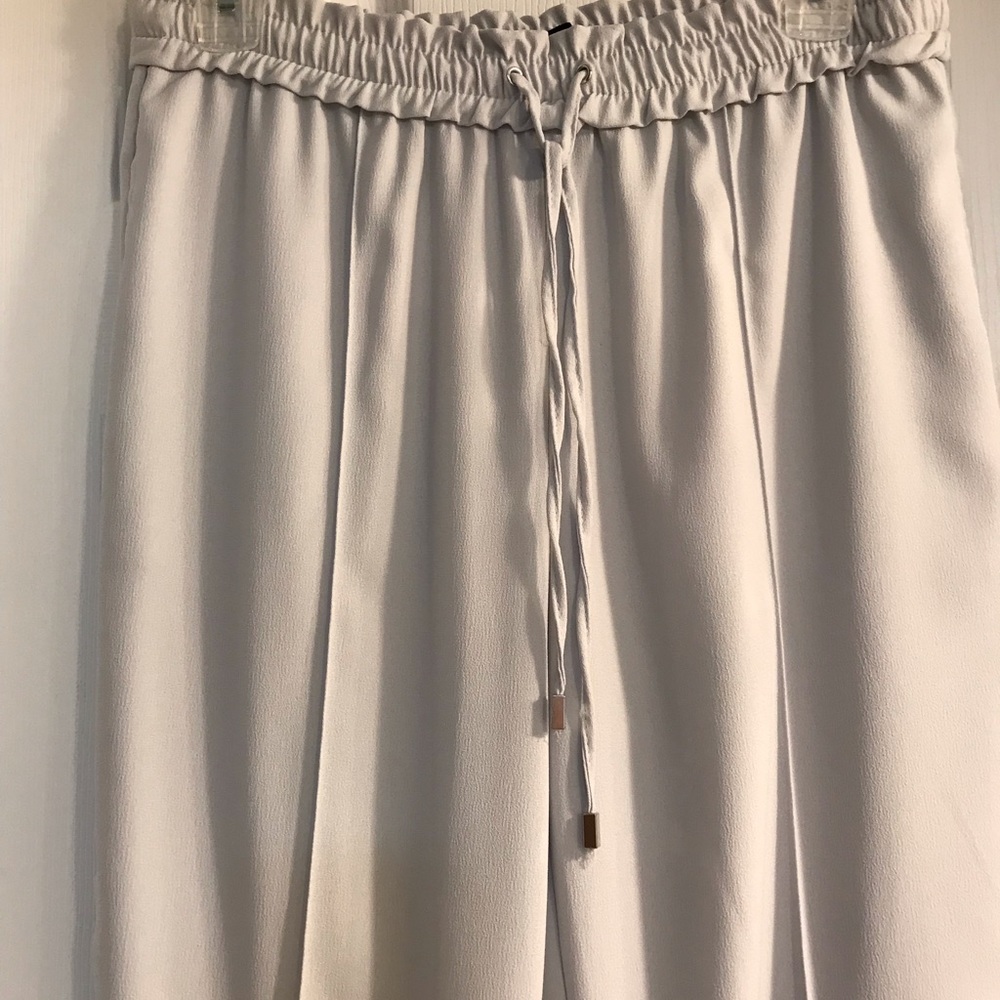 Zara Cream Wide-Leg Drawstring Pants